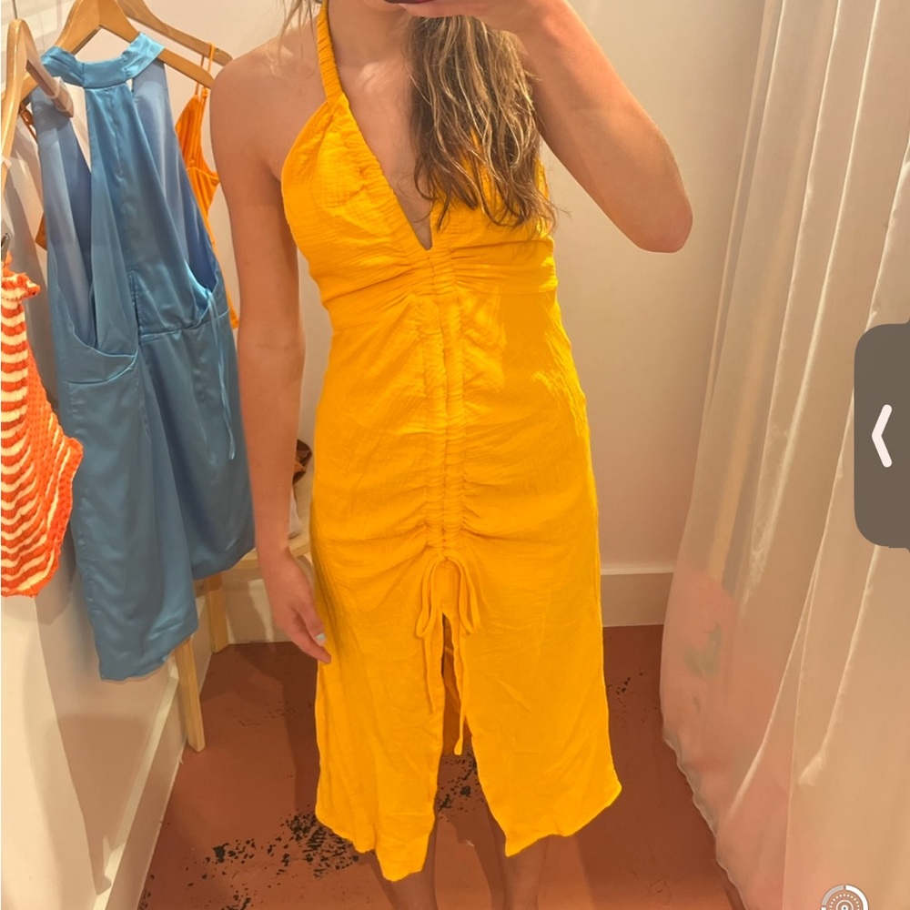 Lush Orange Halter Neck Midi Dress